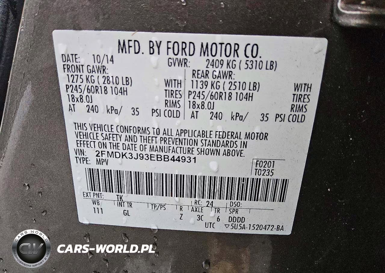2014 Ford Edge Sel VIN:2FMDK3J93EBB44931 - 13