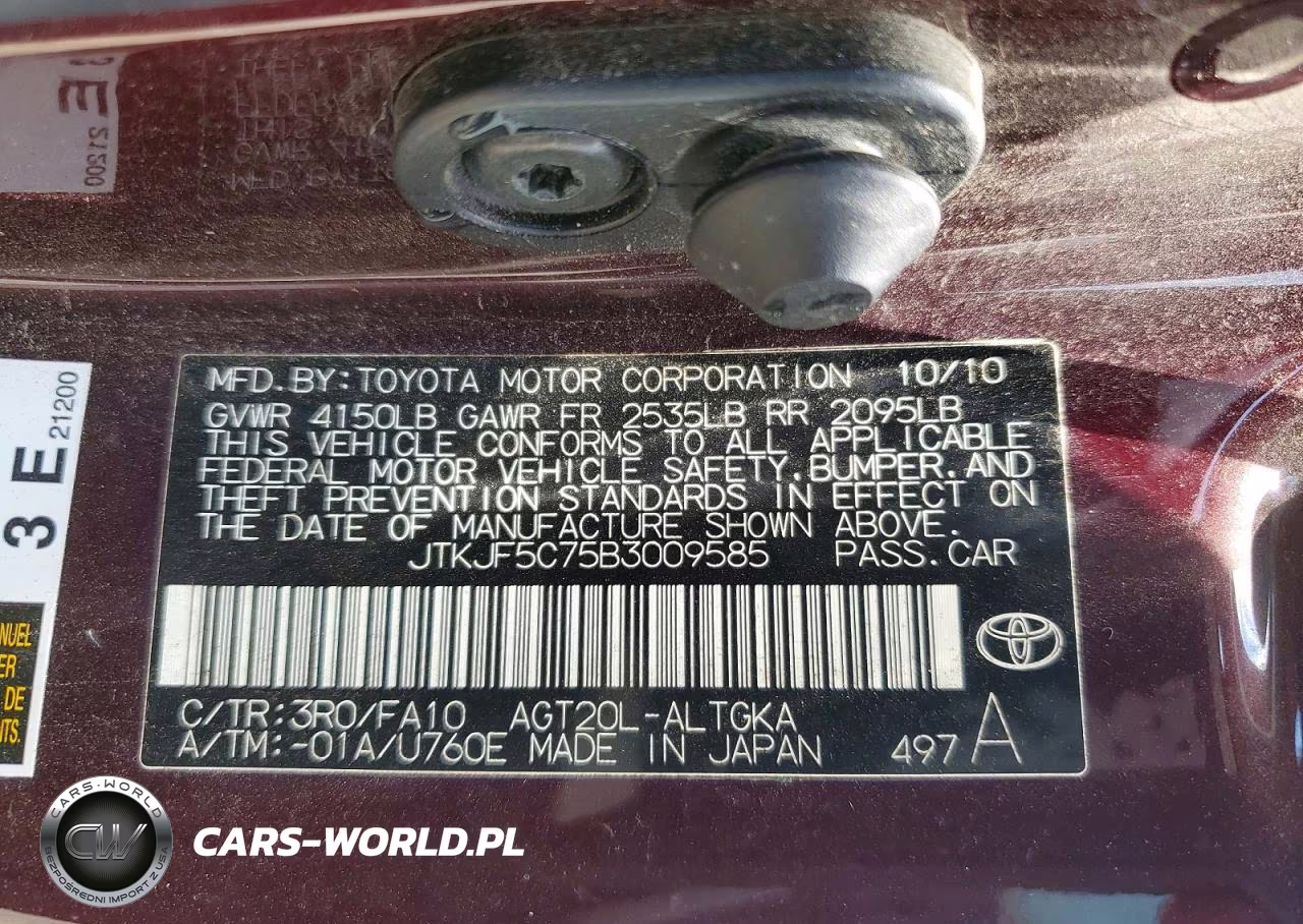 2011 Scion Tc Base VIN:JTKJF5C75B3009585 - 13