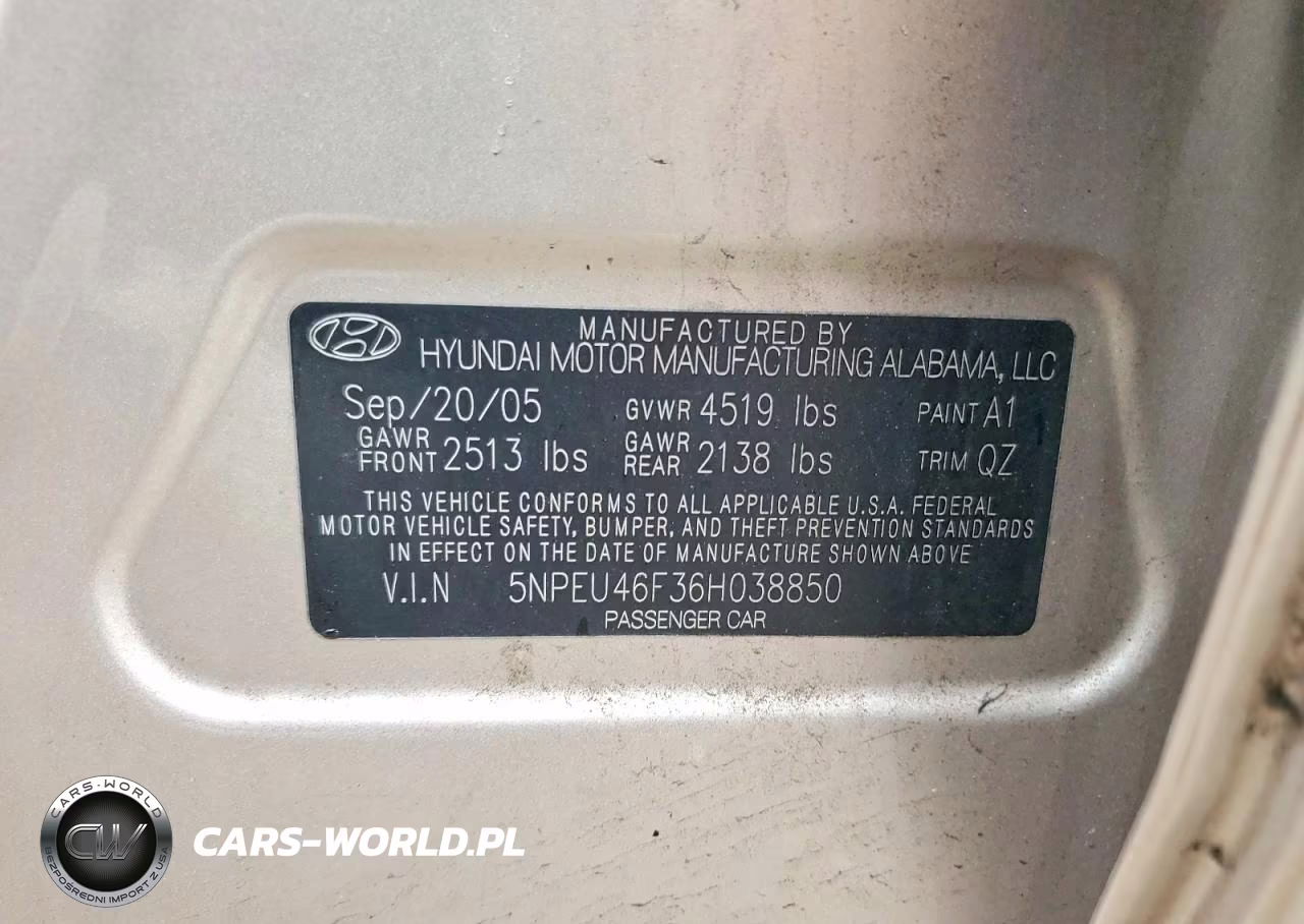 2006 Hyundai Sonata Gls V6 VIN:5NPEU46F36H038850 - 12