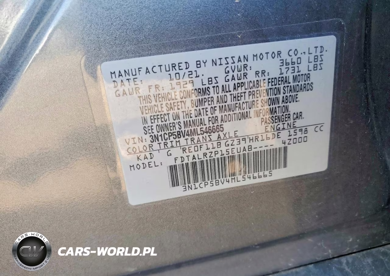 2021 Nissan Kicks S VIN:3N1CP5BV4ML546665 - 13