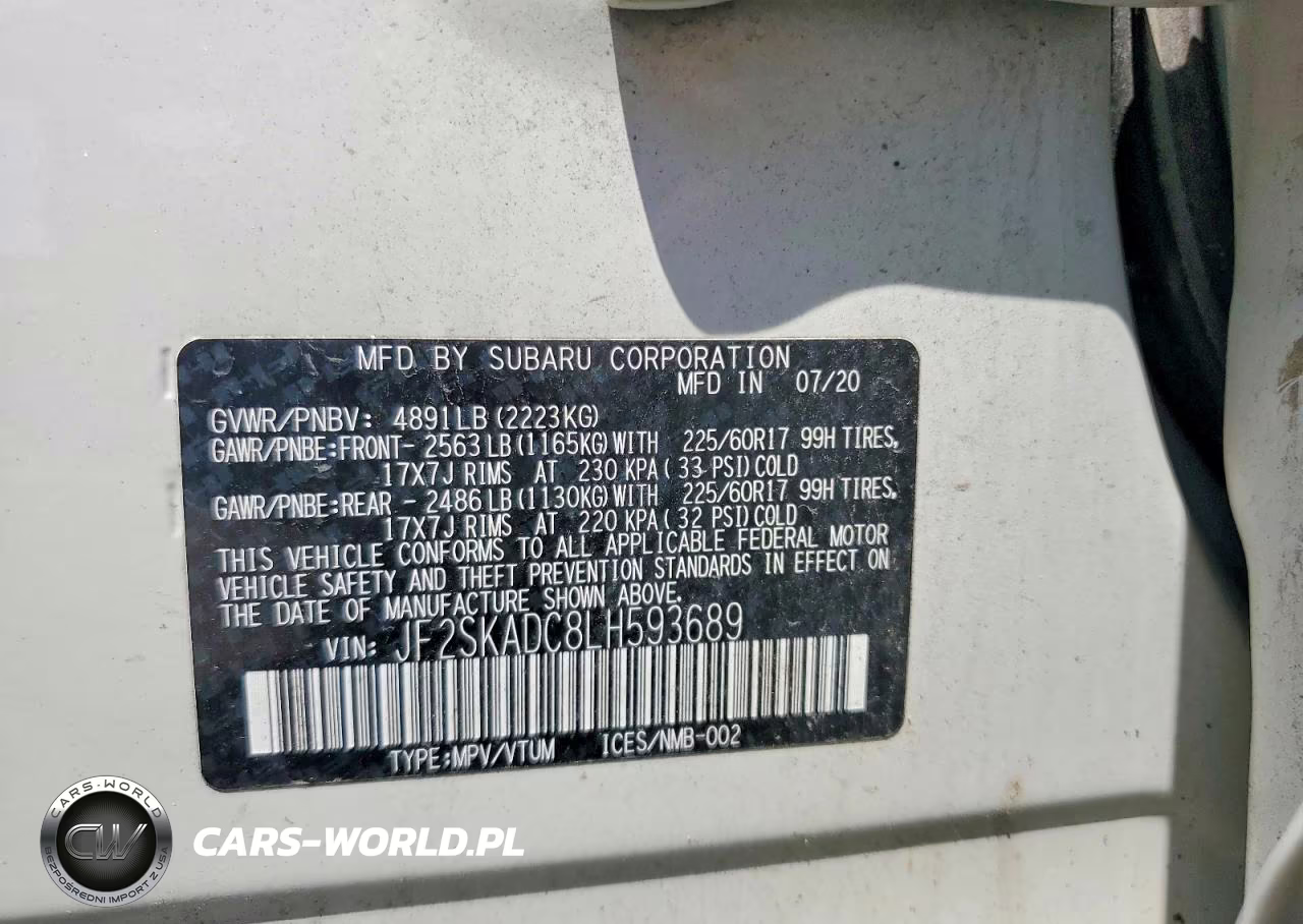 2020 Subaru Forester VIN:JF2SKADC8LH593689 - 13
