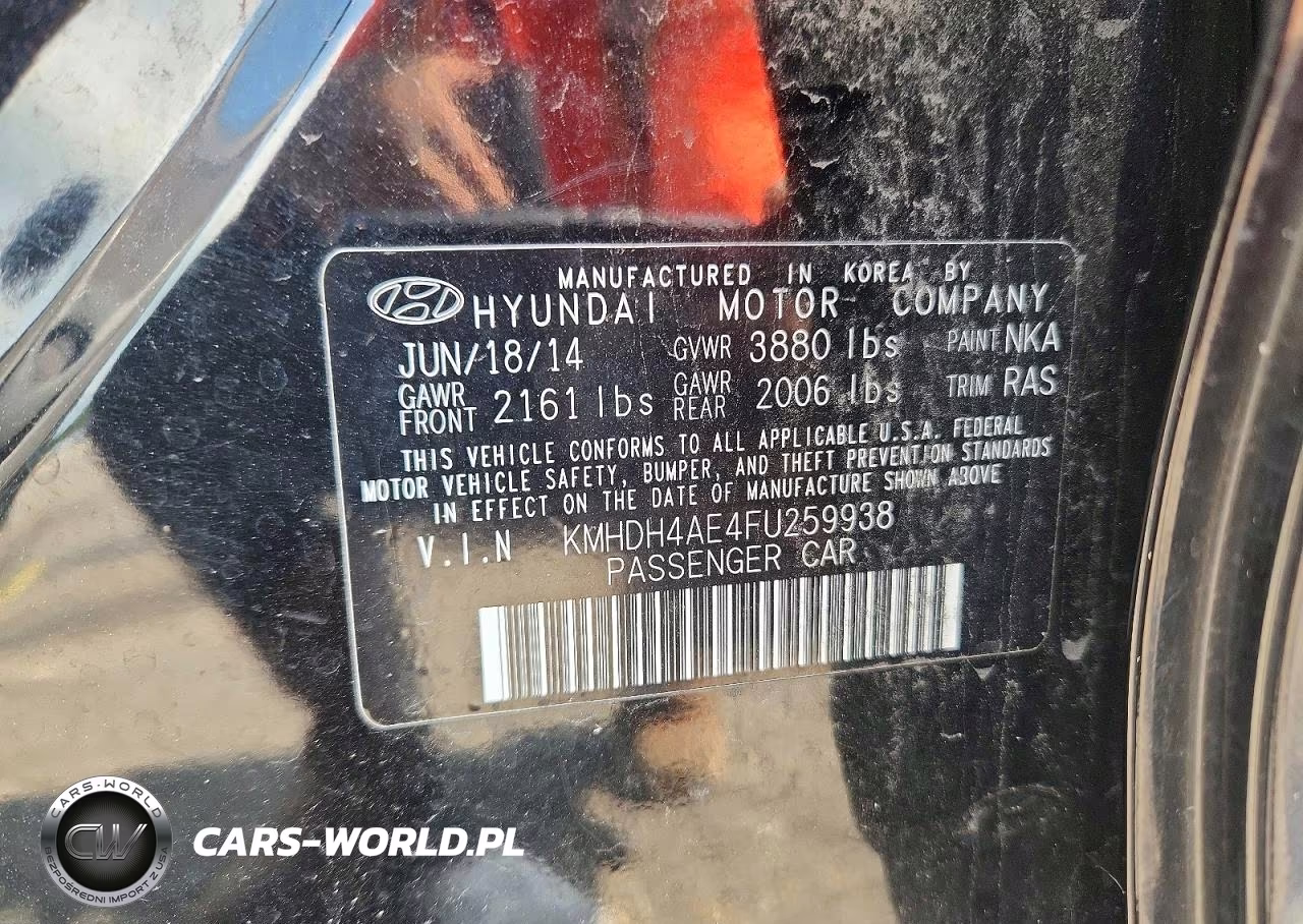 2015 Hyundai Elantra Se VIN:KMHDH4AE4FU259938 - 13