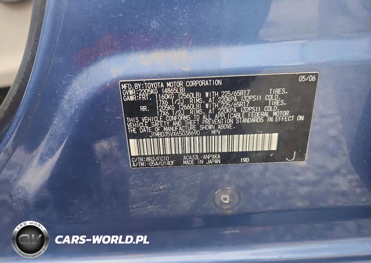 2006 Toyota Rav4 Base VIN:JTMBD35VX65038690 - 12