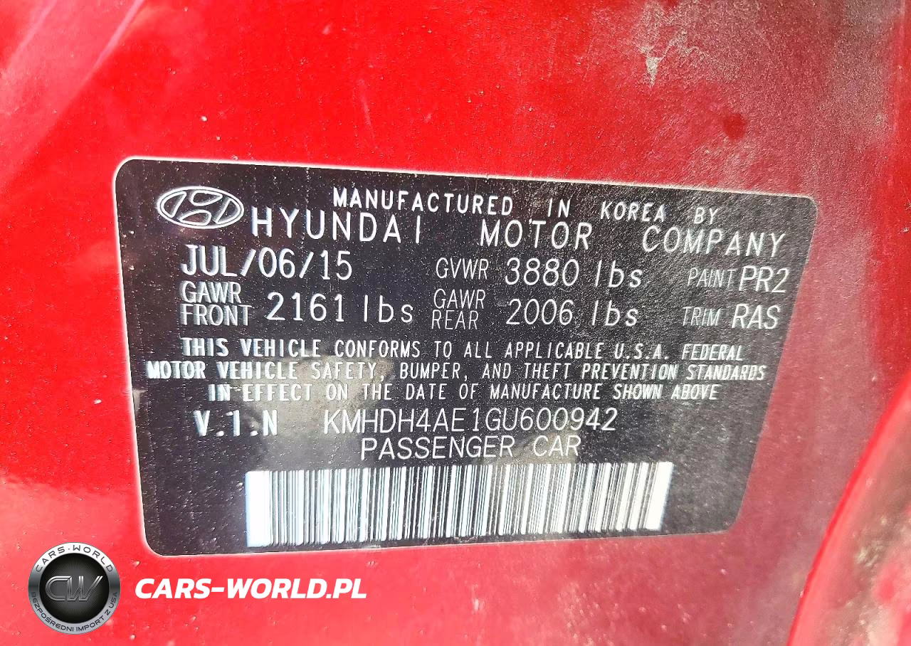 2016 Hyundai Elantra Se VIN:KMHDH4AE1GU600942 - 12