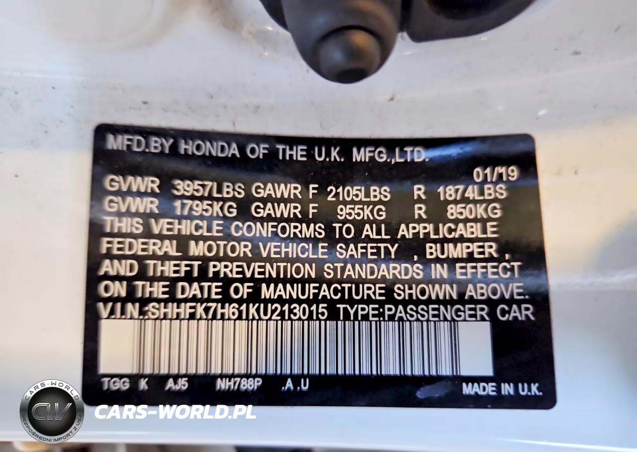 2019 Honda Civic Ex VIN:SHHFK7H61KU213015 - 12