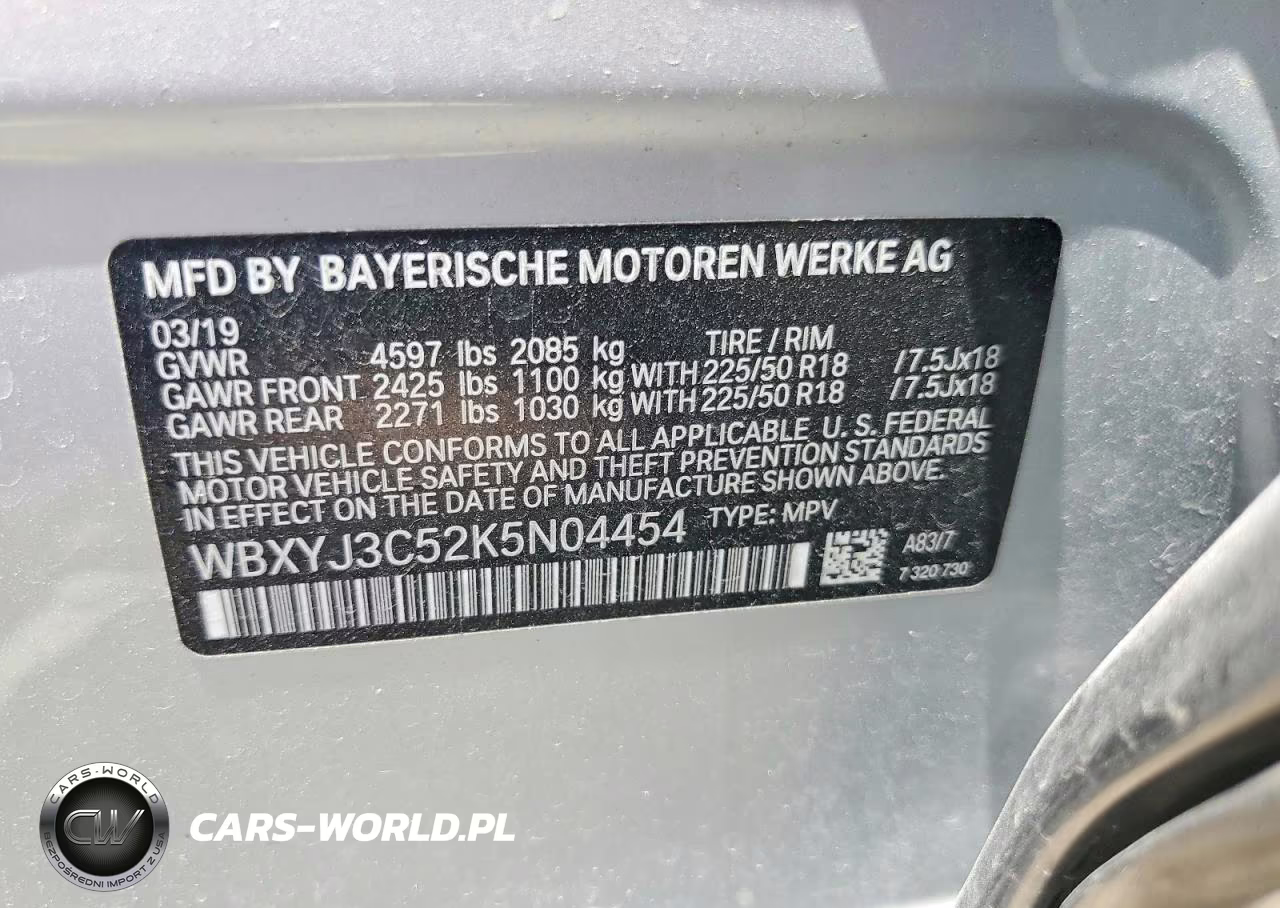 2019 BMW X2 Sdrive28I VIN:WBXYJ3C52K5N04454 - 13