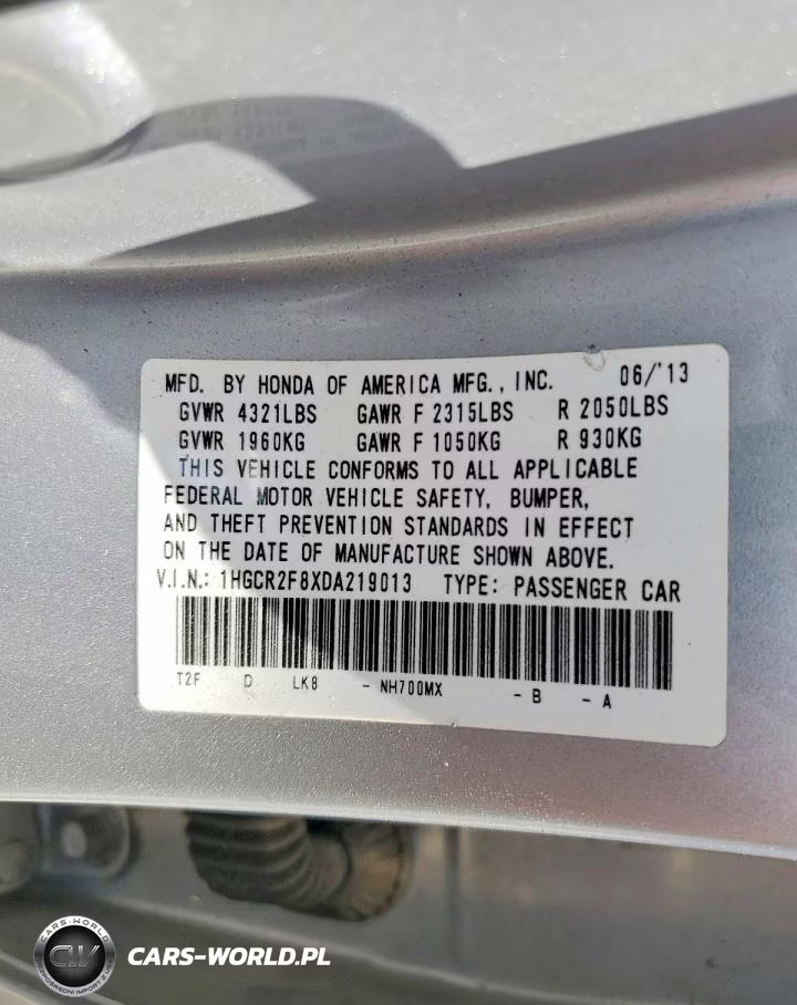2013 Honda Accord Exl VIN:1HGCR2F8XDA219013 - 12