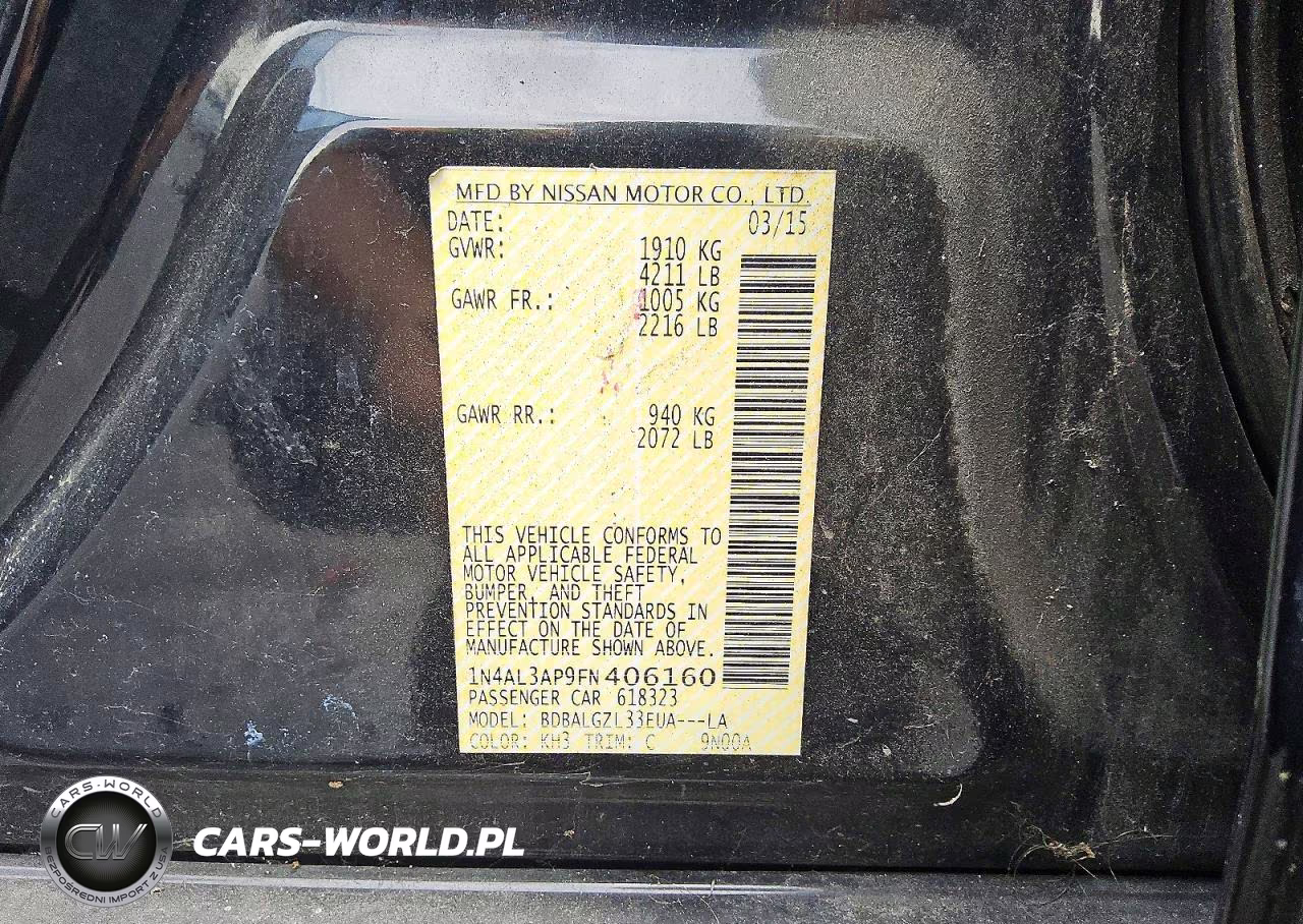 2015 Nissan Altima 2.5 S VIN:1N4AL3AP9FN406160 - 12