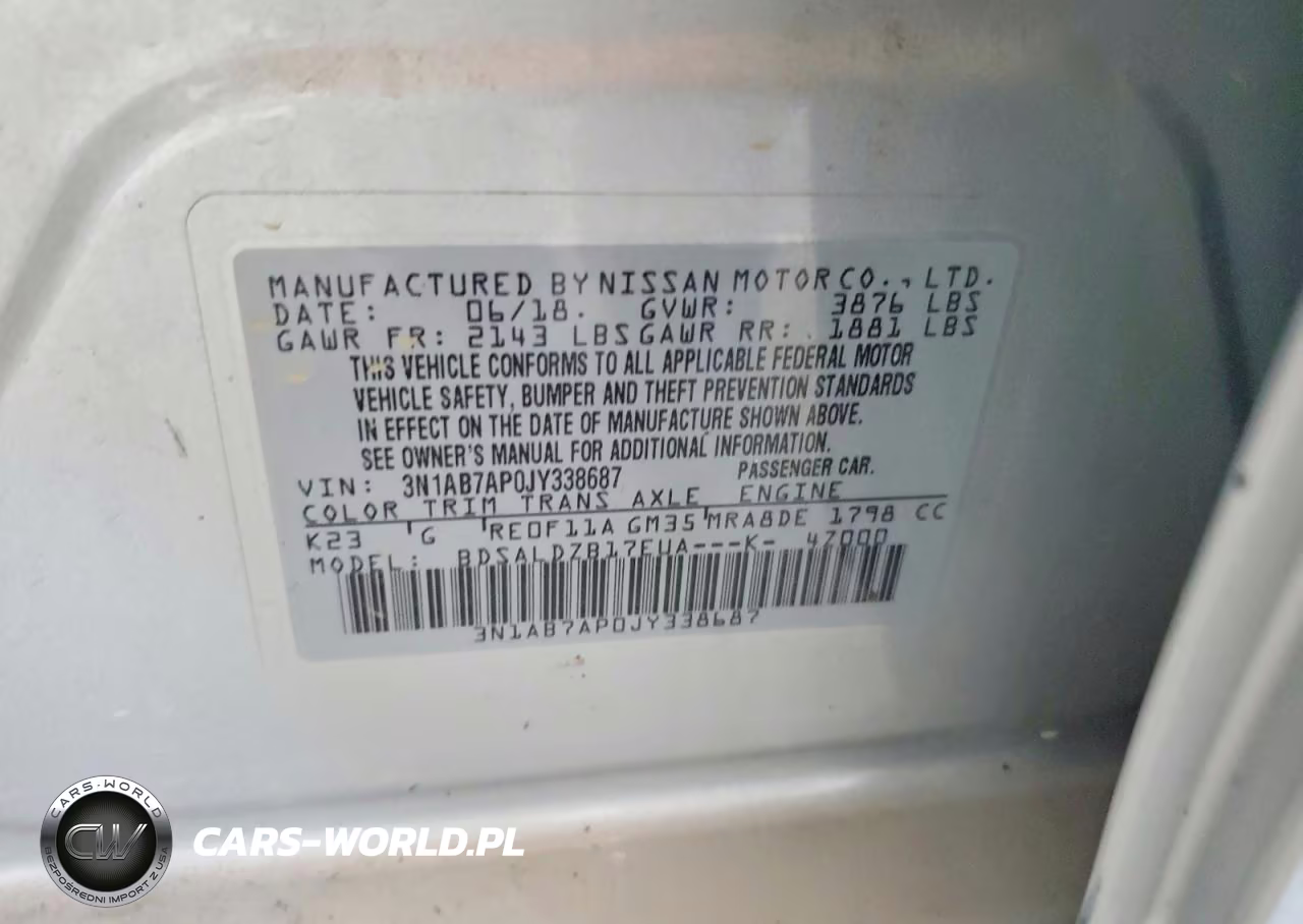 2018 Nissan Sentra Sv VIN:3N1AB7AP0JY338687 - 12