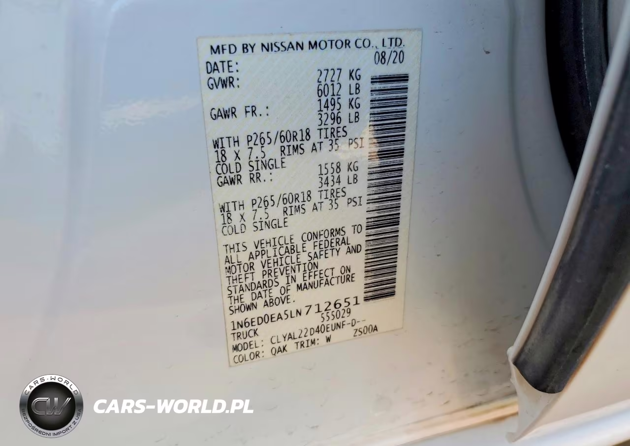 2020 Nissan Frontier Sv VIN:1N6ED0EA5LN712651 - 13