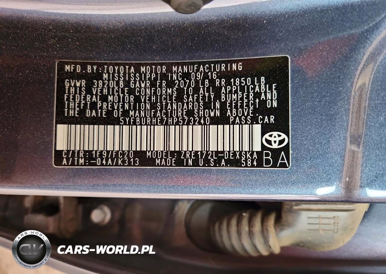 2017 Toyota Corolla Se VIN:5YFBURHE7HP573240 - 12