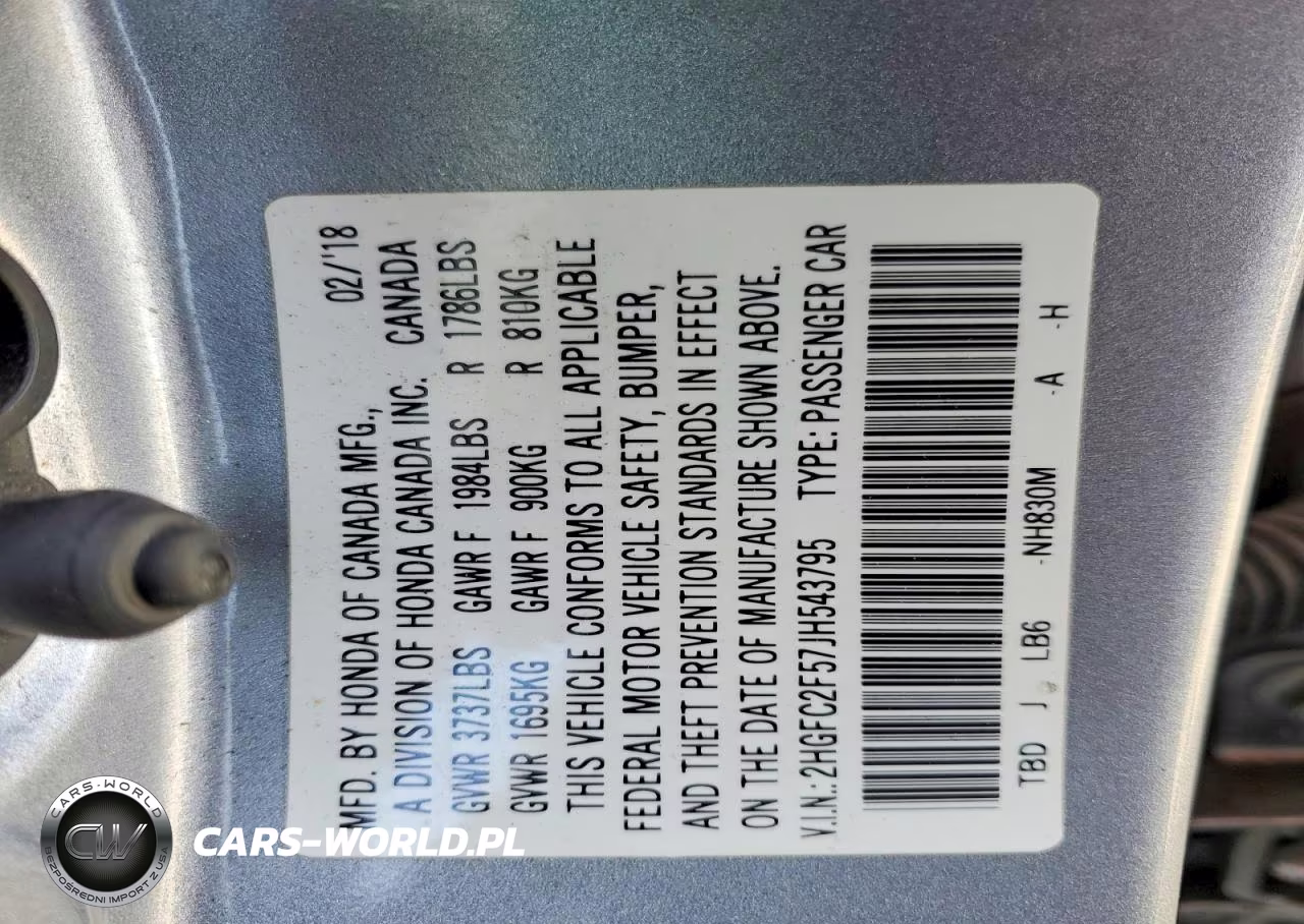 2018 Honda Civic Lx VIN:2HGFC2F57JH543795 - 12