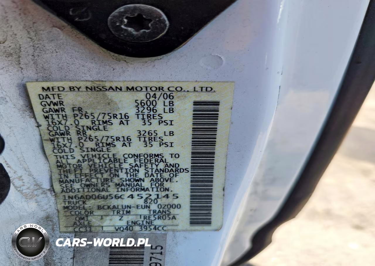 2006 Nissan Frontier VIN:1N6AD06U56C452145 - 12