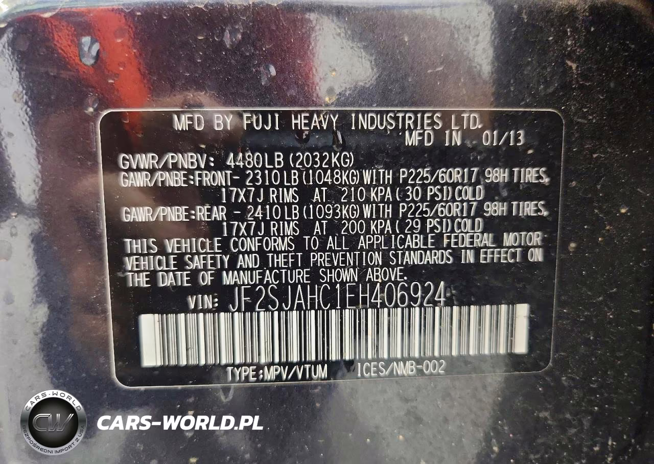 2014 Subaru Forester 2.5I Limited VIN:JF2SJAHC1EH406924 - 13