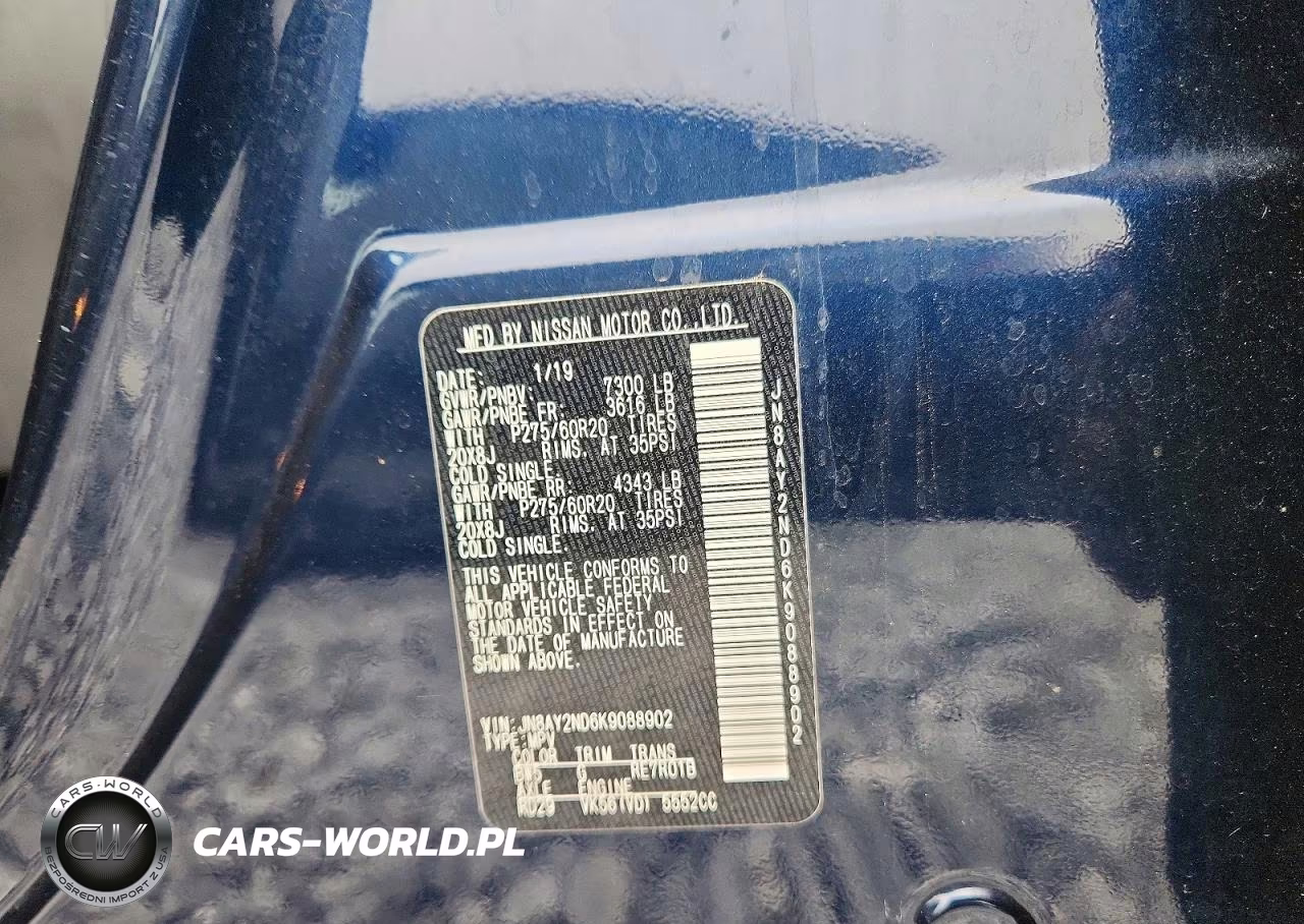 2019 Nissan Armada Sv VIN:JN8AY2ND6K9088902 - 13