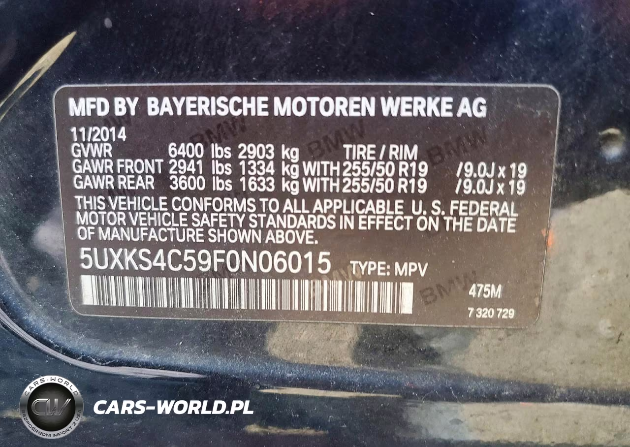 2015 BMW X5 xDrive35D VIN:5UXKS4C59F0N06015 - 13