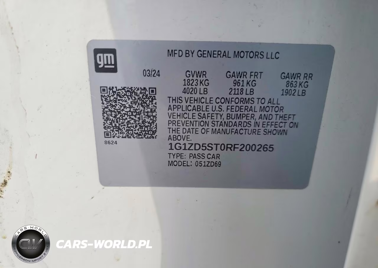 2024 Chevrolet Malibu Lt VIN:1G1ZD5ST0RF200265 - 12