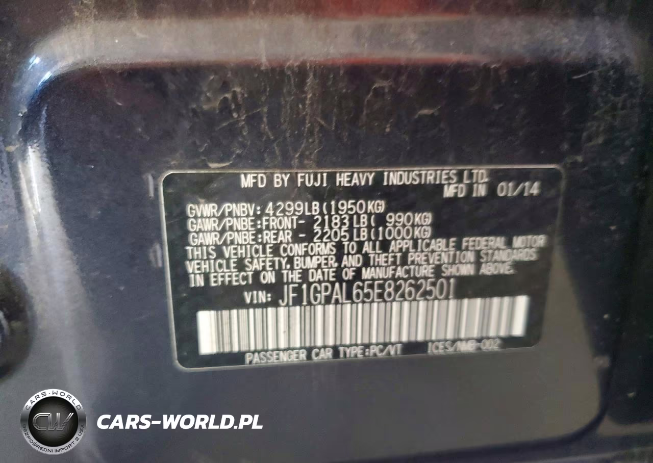 2014 Subaru Impreza Sport Premium VIN:JF1GPAL65E8262501 - 12