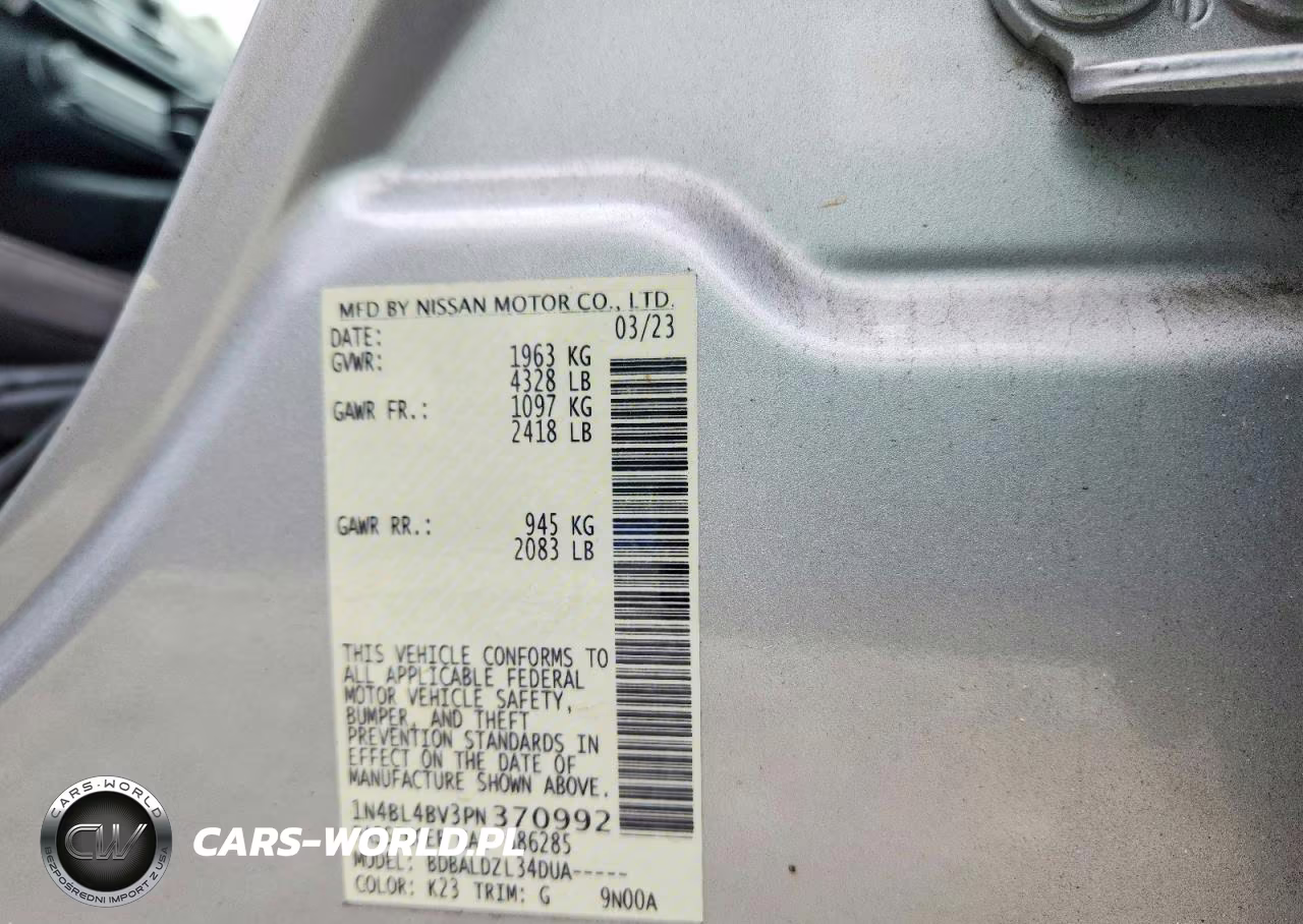 2023 Nissan Altima S VIN:1N4BL4BV3PN370992 - 12
