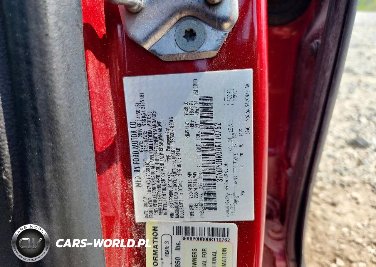 2013 Ford Fusion Se VIN:3FA6P0HR0DR110762 - 12