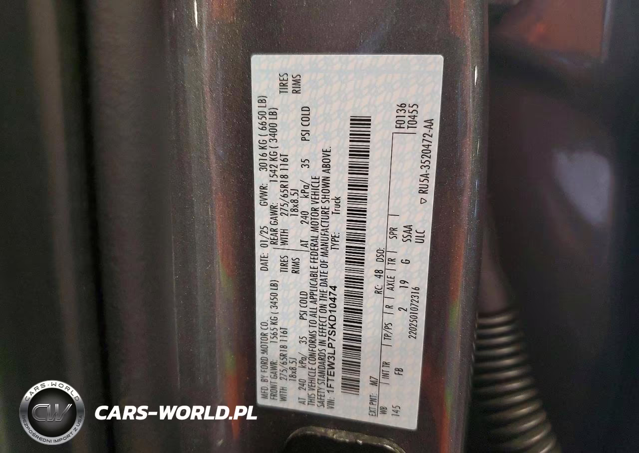 2025 Ford F150 Xlt VIN:1FTEW3LP7SKD10474 - 12