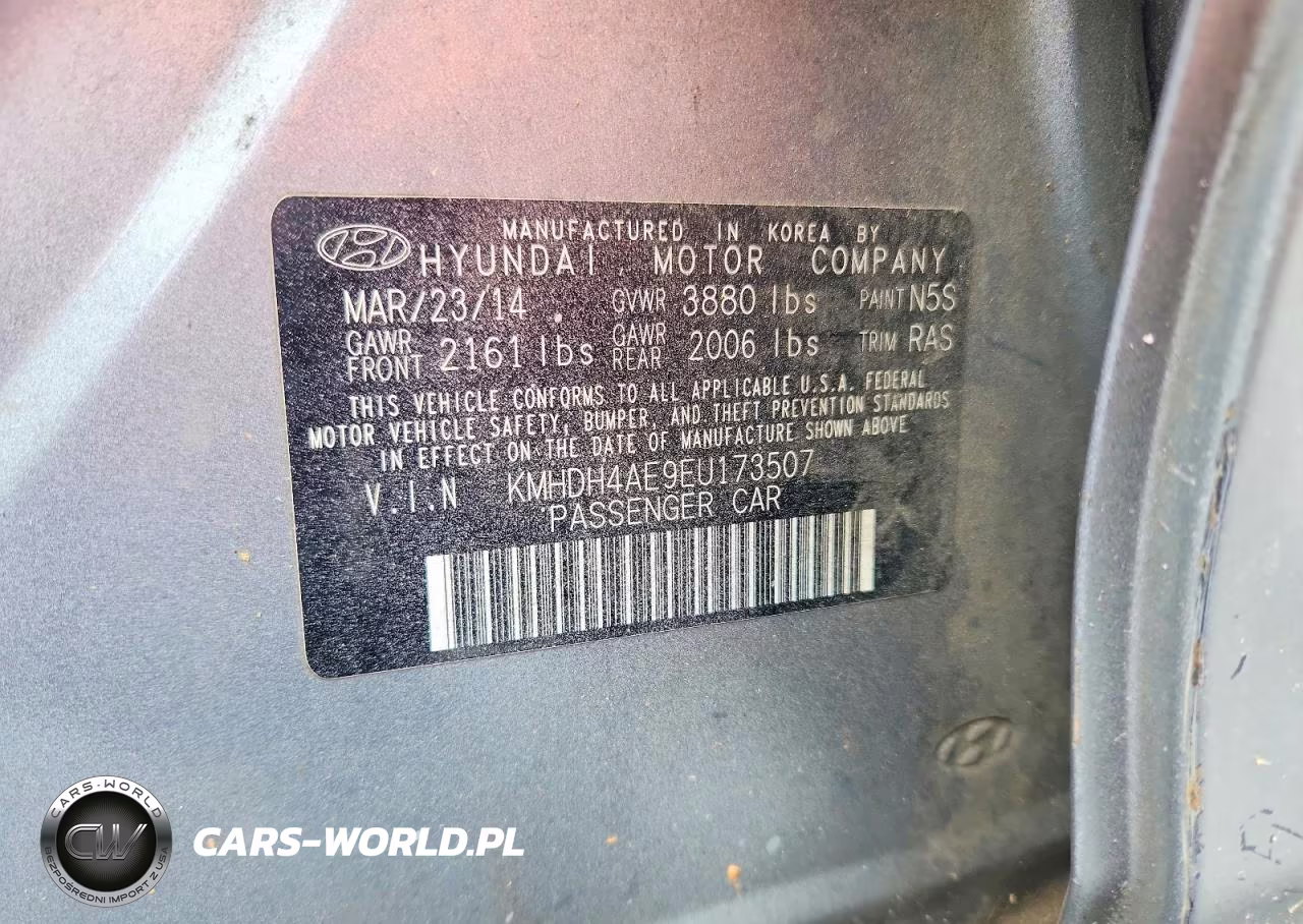 2014 Hyundai Elantra Se VIN:KMHDH4AE9EU173507 - 12