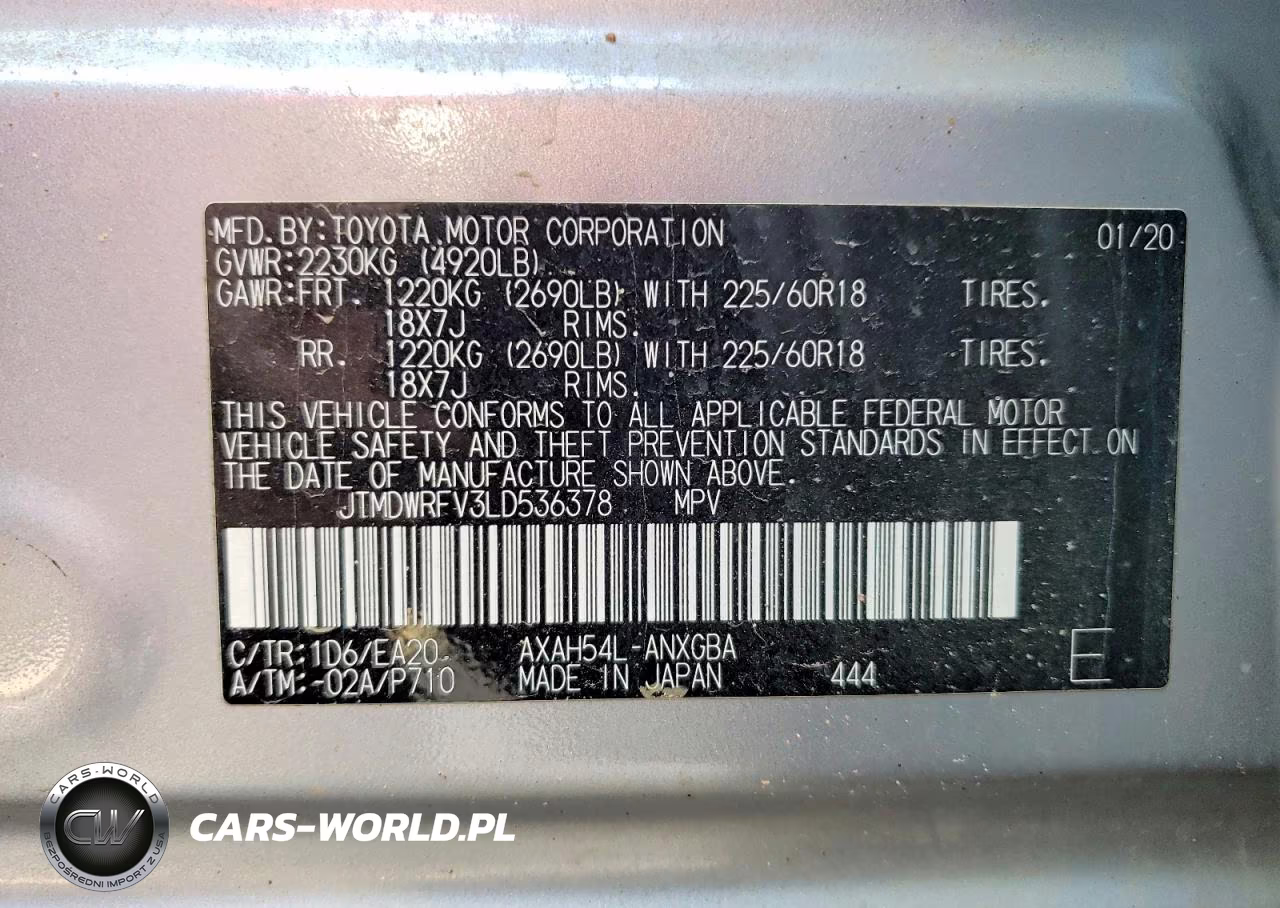 2020 Toyota Rav4 Limited VIN:JTMDWRFV3LD536378 - 13