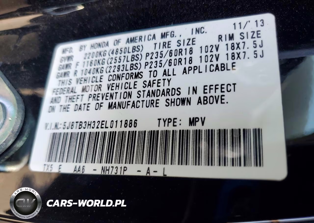 2014 Acura Rdx VIN:5J8TB3H32EL011886 - 13