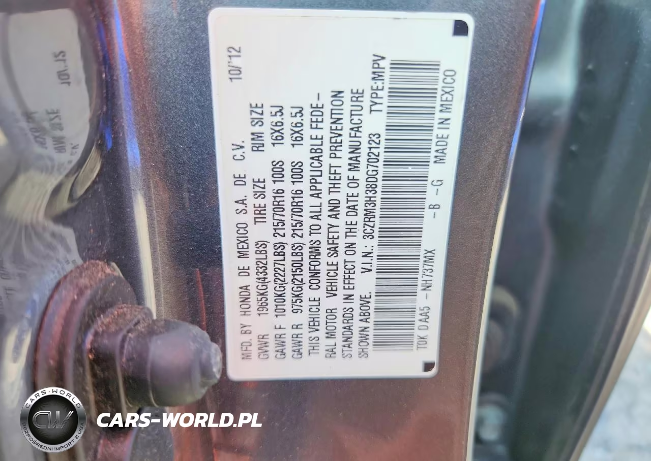 2013 Honda Cr-V Lx VIN:3CZRM3H38DG702123 - 13