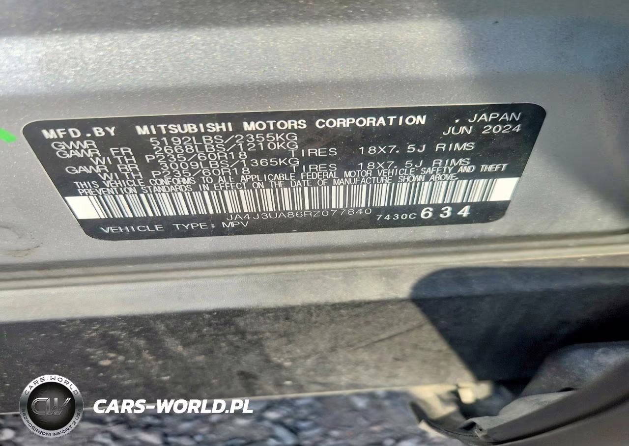 2024 Mitsubishi Outlander Es VIN:JA4J3UA86RZ077840 - 13