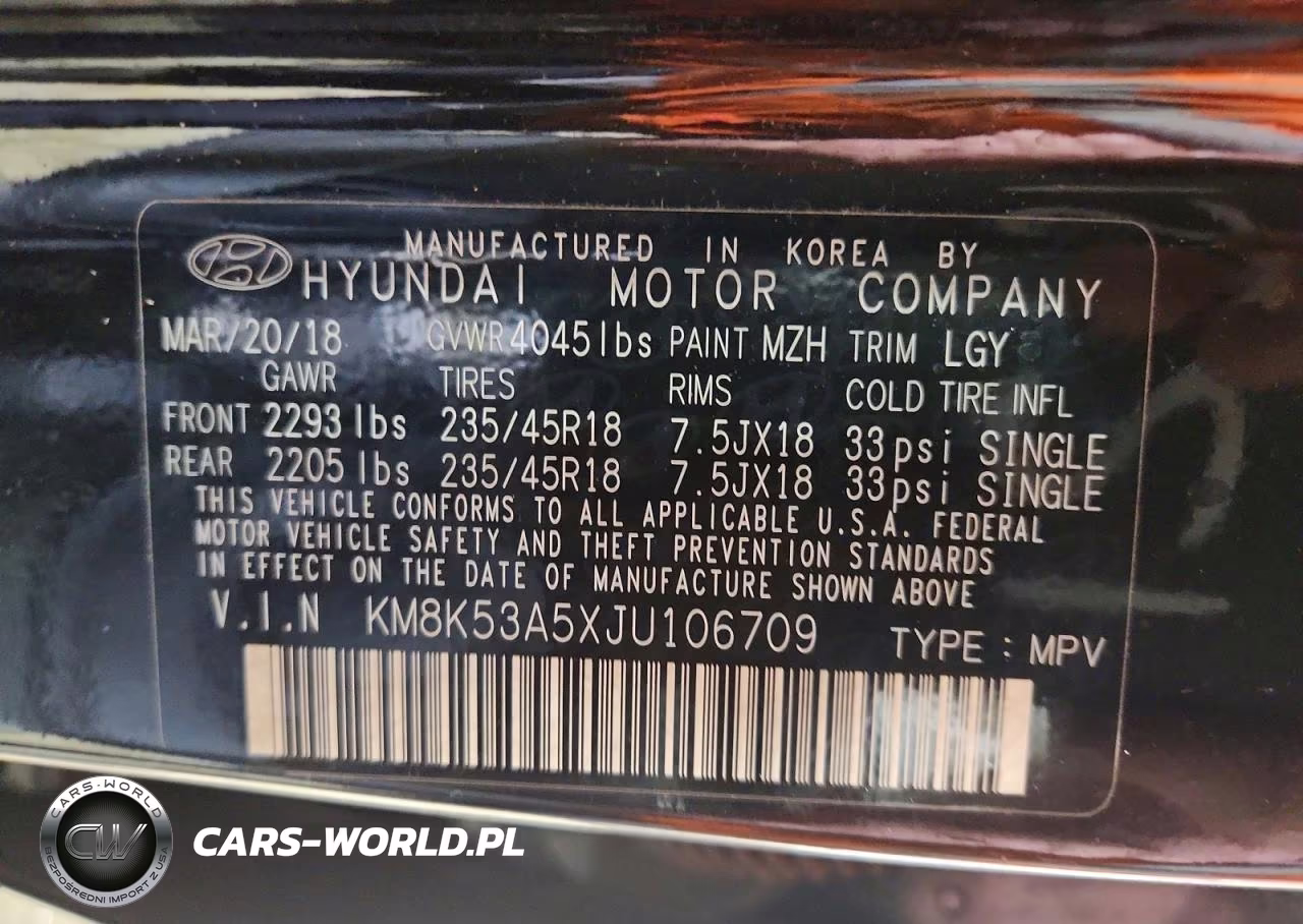 2018 Hyundai Kona Ultimate VIN:KM8K53A5XJU106709 - 12