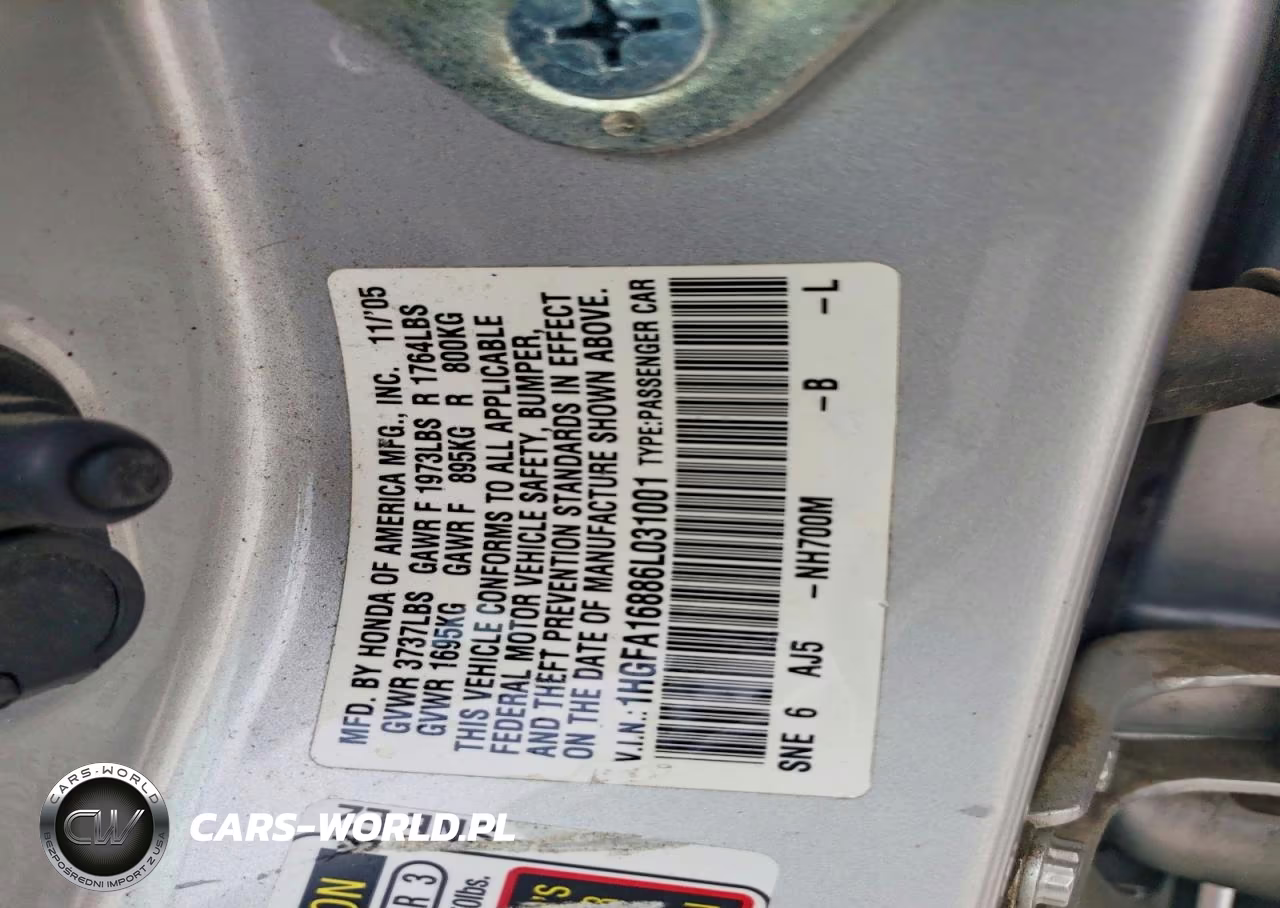 2006 Honda Civic Ex VIN:1HGFA16886L031001 - 12
