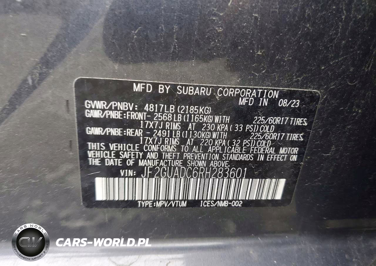2024 Subaru Crosstrek Premium VIN:JF2GUADC6RH283601 - 12