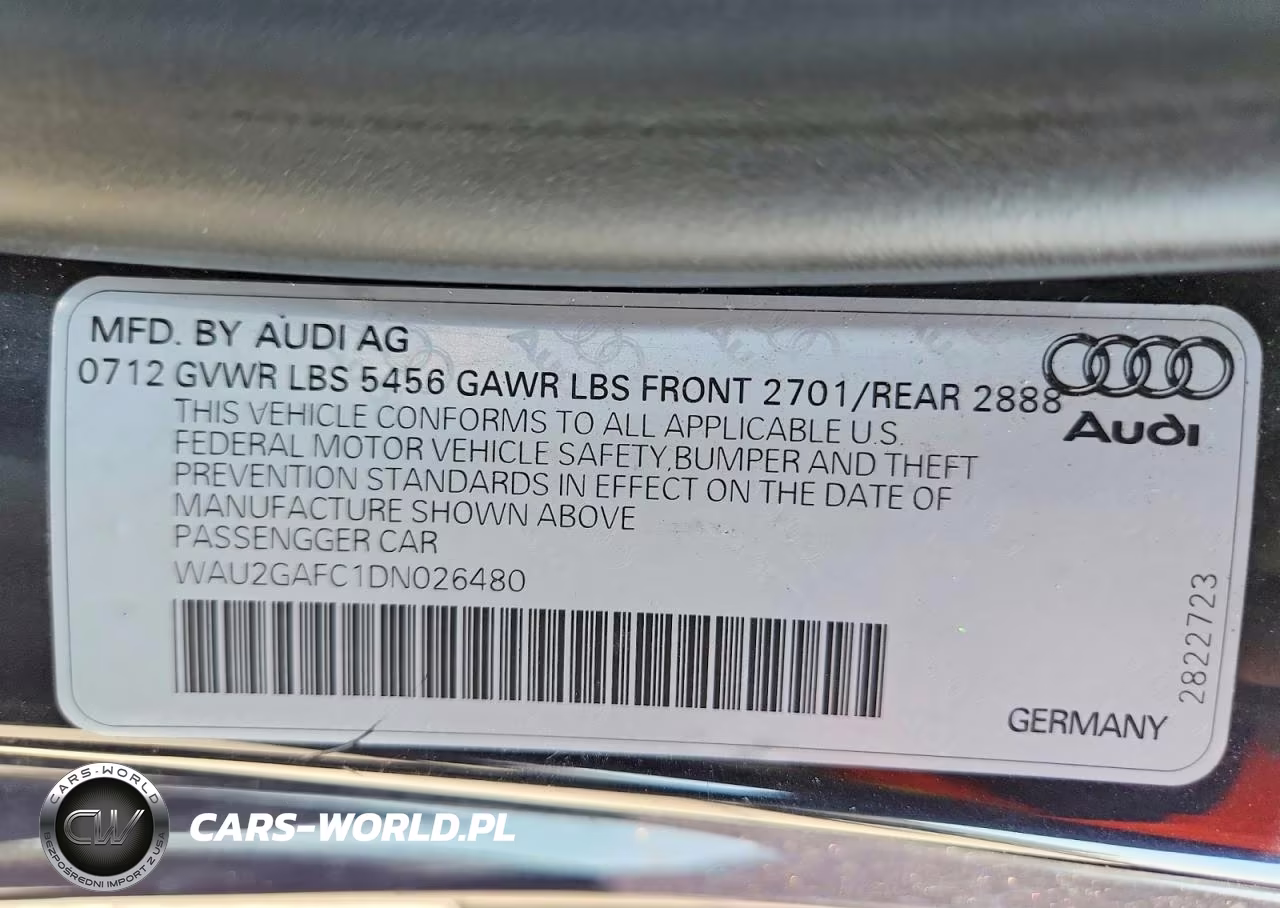 2013 Audi A7 Prestige VIN:WAU2GAFC1DN026480 - 12