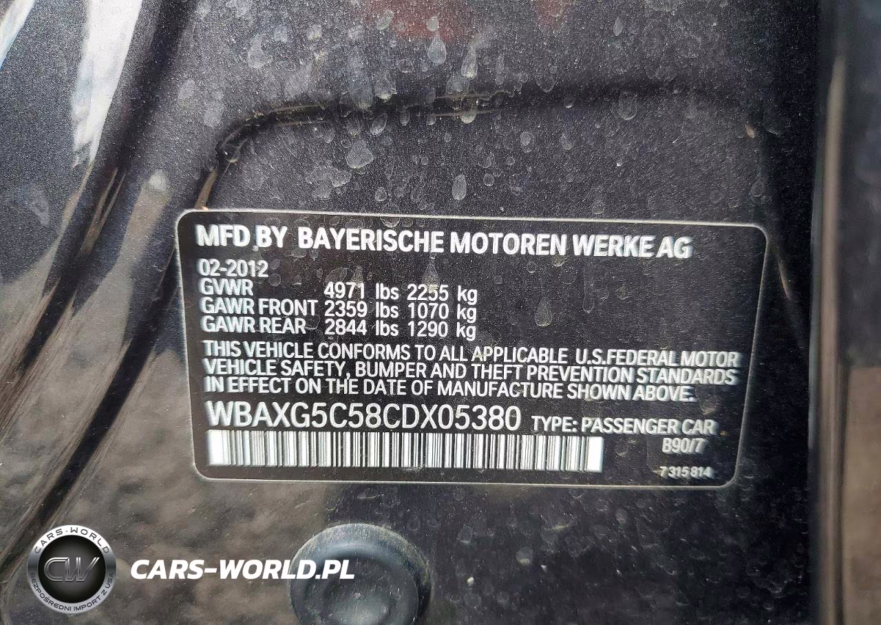 2012 BMW 528 I VIN:WBAXG5C58CDX05380 - 12