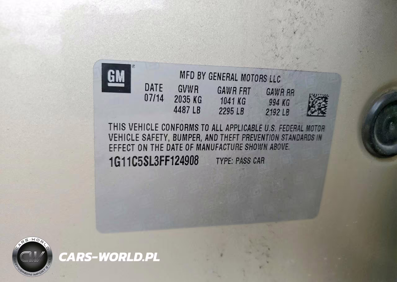 2015 Chevrolet Malibu 1Lt VIN:1G11C5SL3FF124908 - 13
