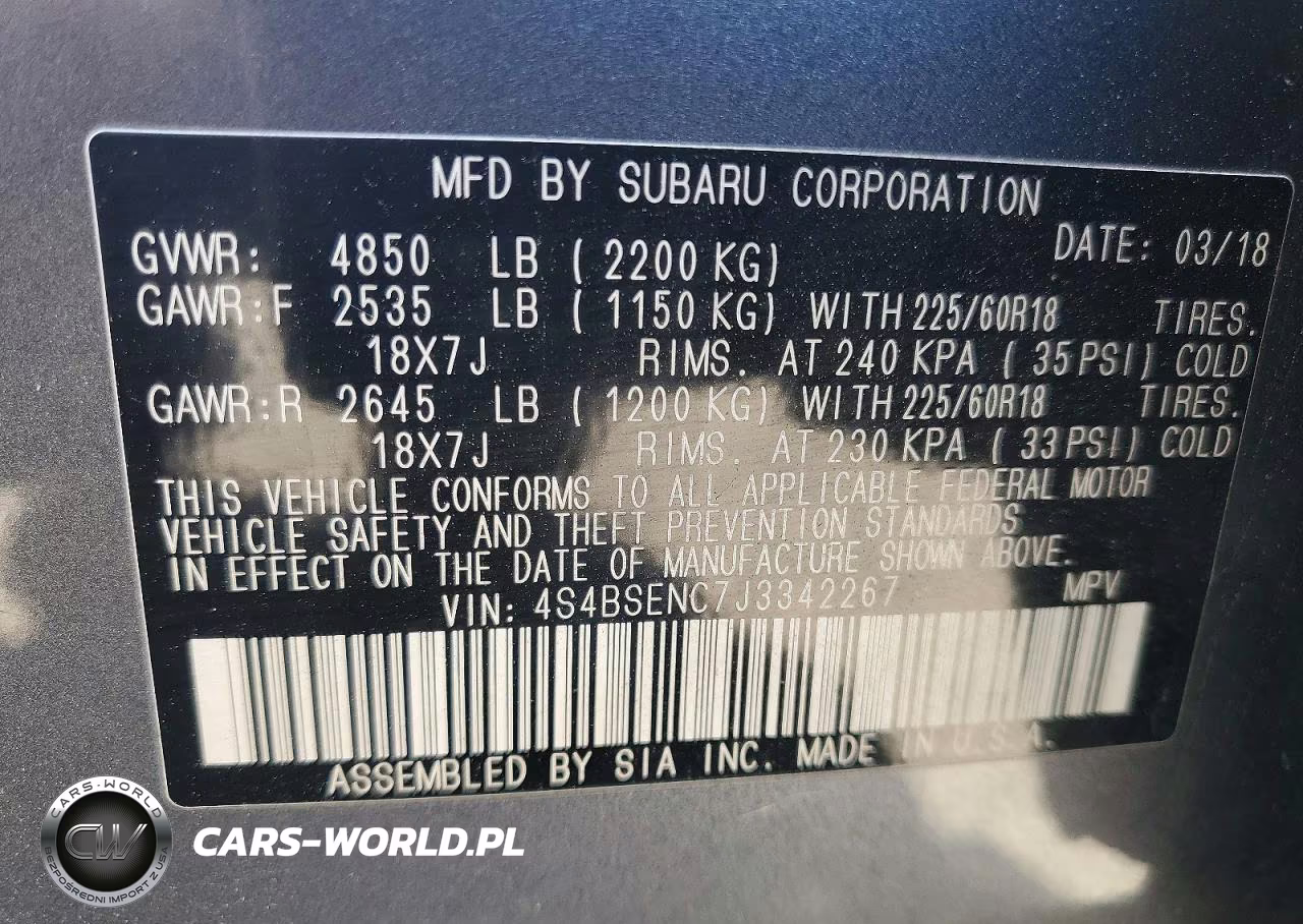 2018 Subaru Outback 3.6R Limited VIN:4S4BSENC7J3342267 - 13