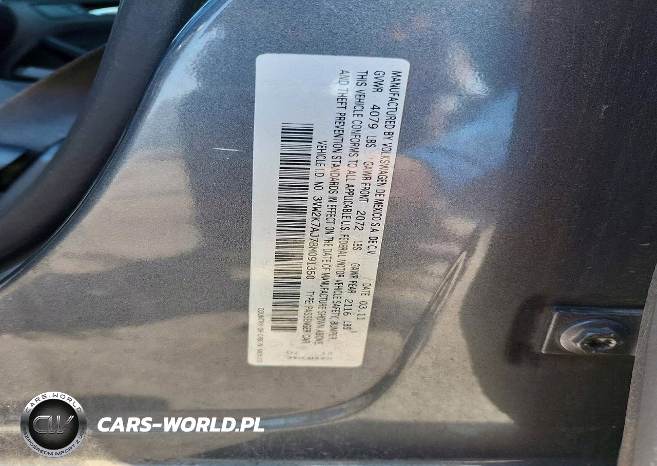 2011 Volkswagen Jetta Base VIN:3VW2K7AJ7BM091350 - 13