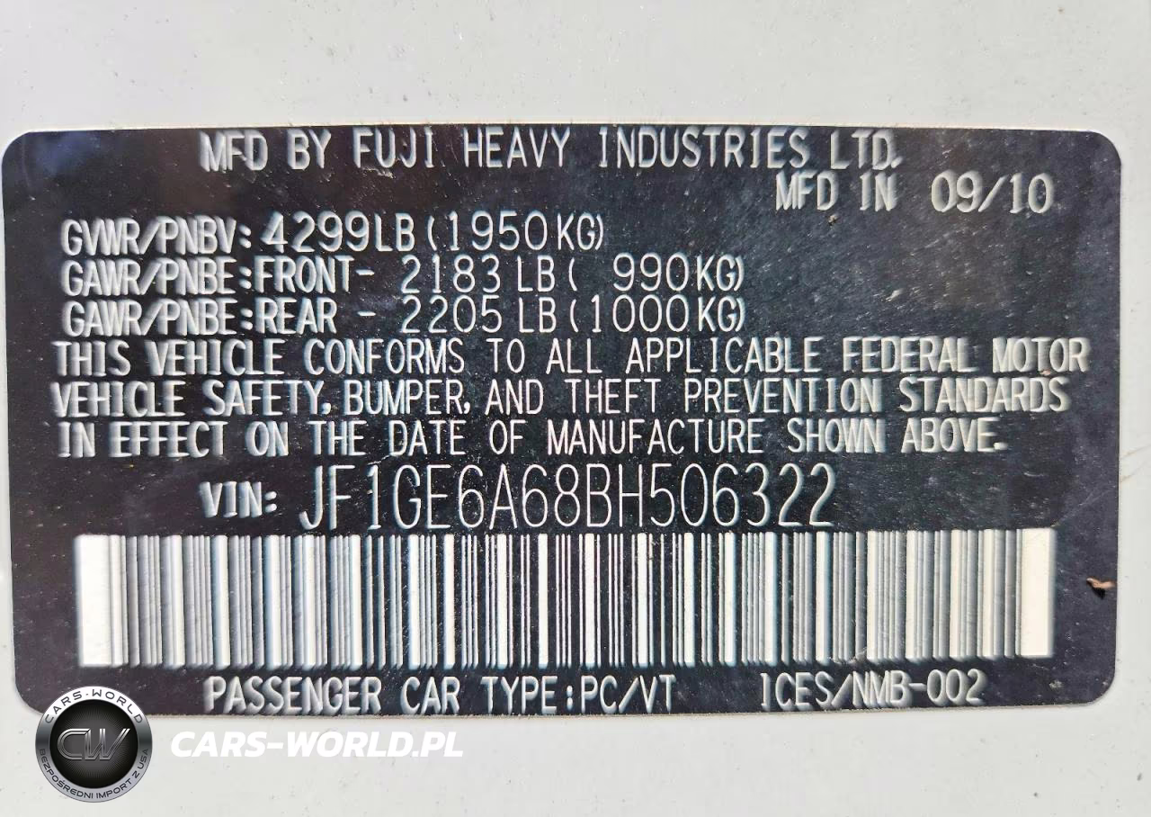 2011 Subaru Impreza 2.5I VIN:JF1GE6A68BH506322 - 12