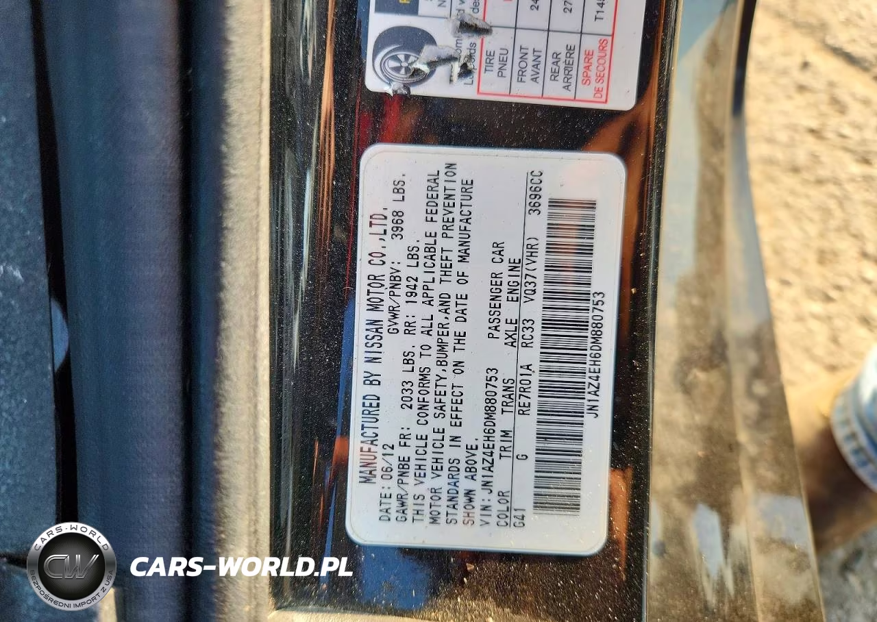 2013 Nissan 370Z Base VIN:JN1AZ4EH6DM880753 - 12