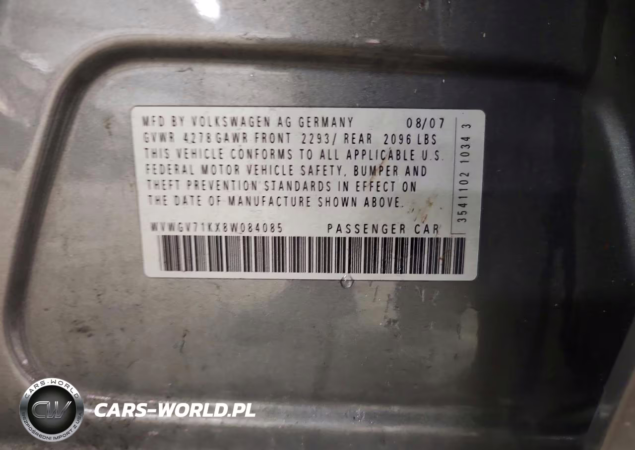 2008 Volkswagen Gti VIN:WVWGV71KX8W084085 - 12