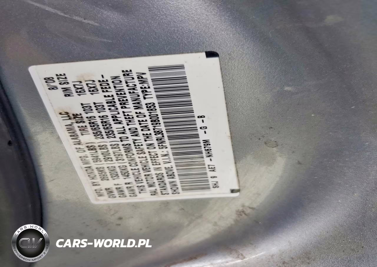 2009 Honda Odyssey Exl VIN:5FNRL38719B001853 - 13