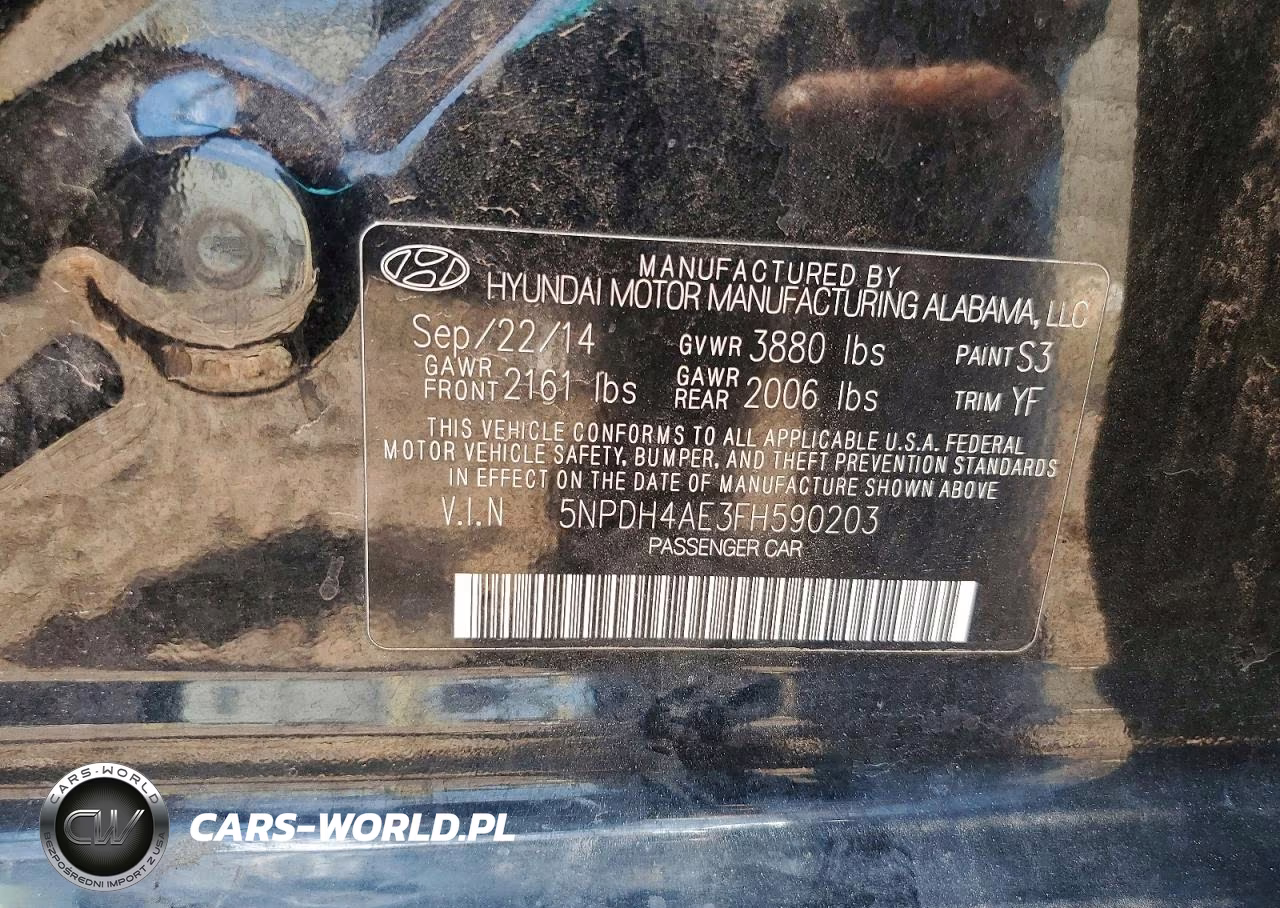 2015 Hyundai Elantra Se VIN:5NPDH4AE3FH590203 - 12