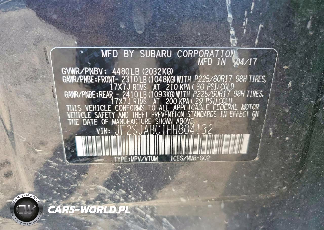 2017 Subaru Forester 2.5I VIN:JF2SJABC1HH804132 - 13