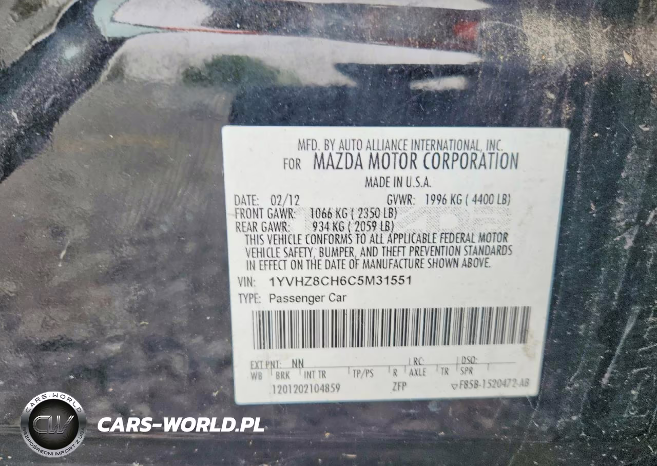 2012 Mazda 6 I VIN:1YVHZ8CH6C5M31551 - 12