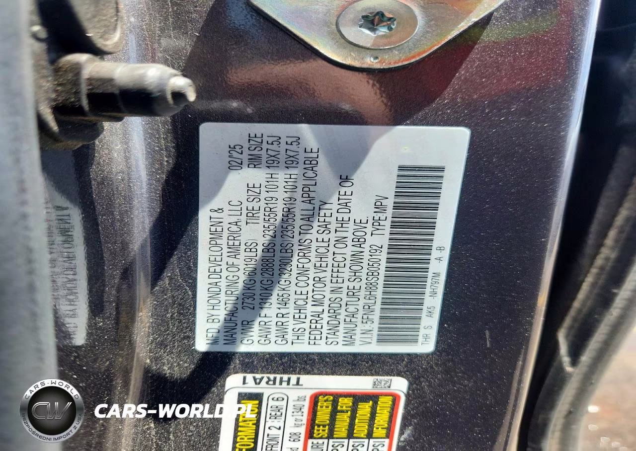 2025 Honda Odyssey Touring VIN:5FNRL6H88SB050192 - 13