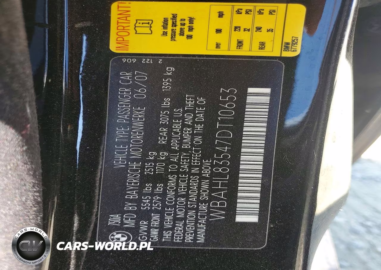 2007 BMW 750 I VIN:WBAHL83547DT10653 - 12