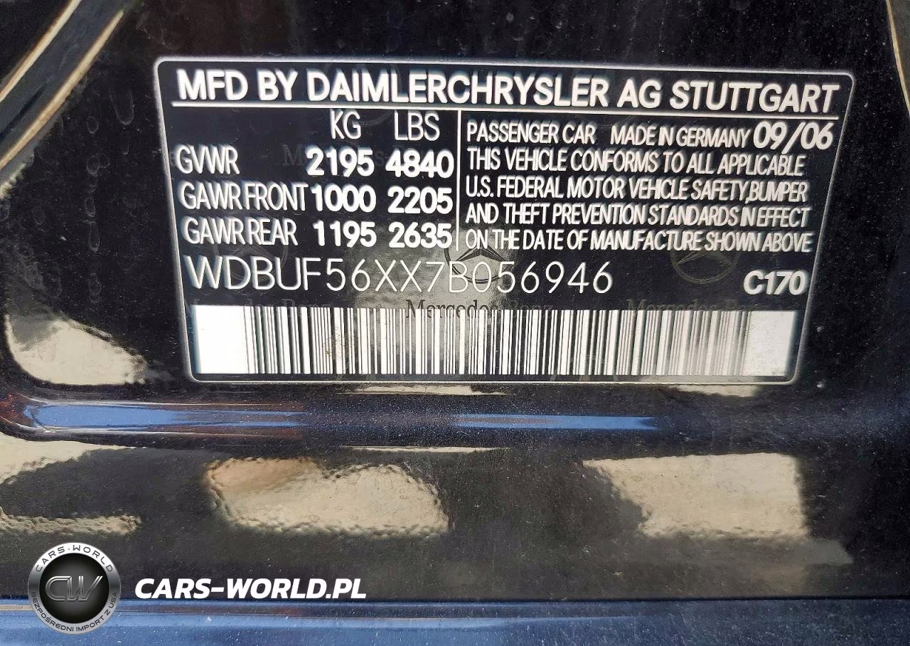 2007 Mercedes-Benz E 350 VIN:WDBUF56XX7B056946 - 12