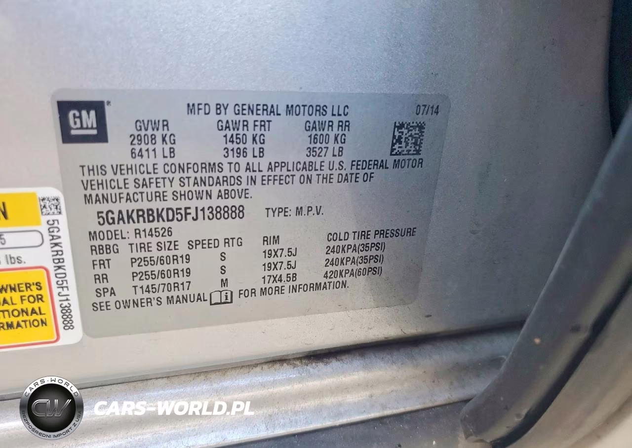 2015 Buick Enclave VIN:5GAKRBKD5FJ138888 - 13