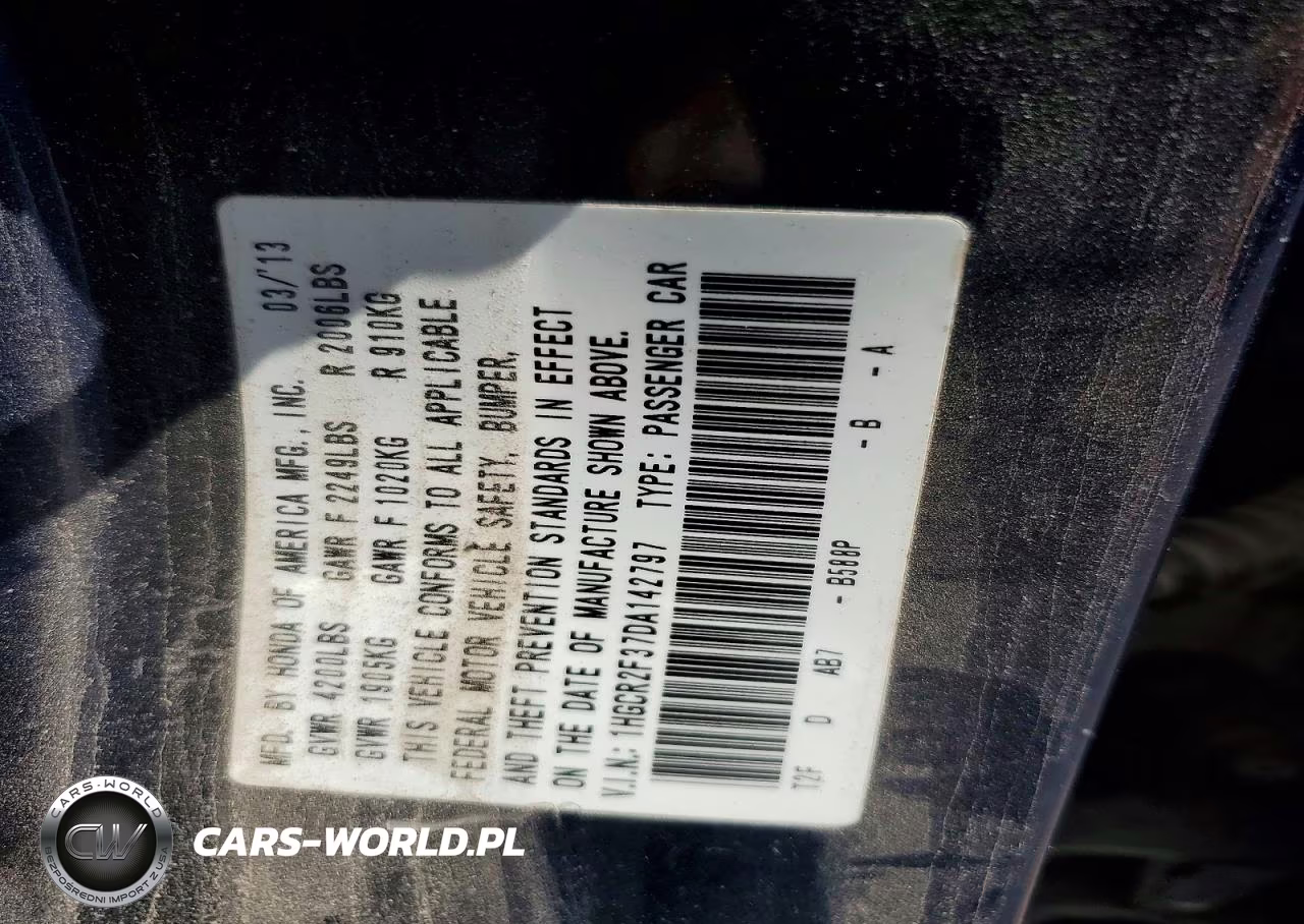 2013 Honda Accord Lx VIN:1HGCR2F37DA142797 - 12